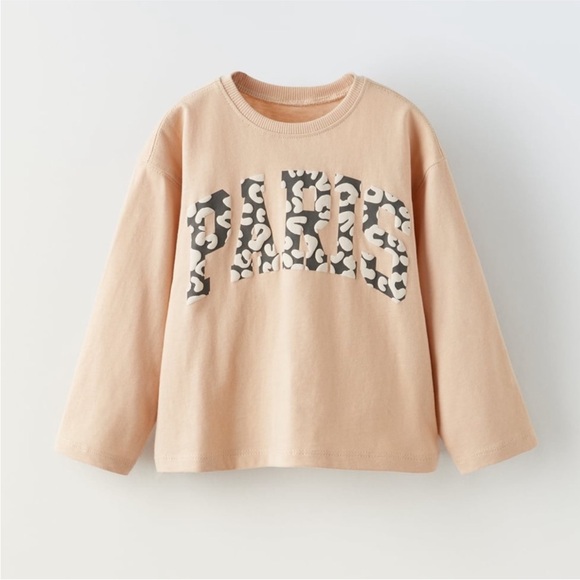 Zara Other - ZARA PARIS RAISED TEXT T-SHIRT
